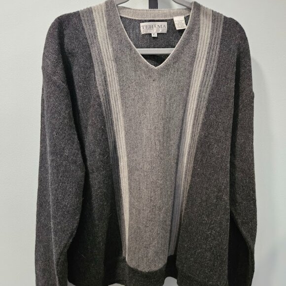 Tehama Clint Men's X-Large Multicolor Alpaca/Wool Blend V-Neck Golf Sweater - Picture 1 of 9